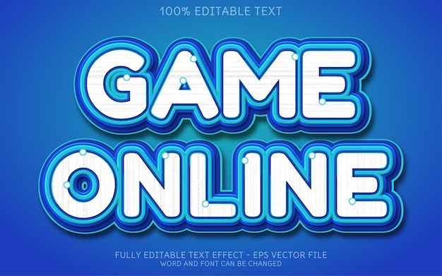 Estilo de texto editável com efeito de texto online do jogo