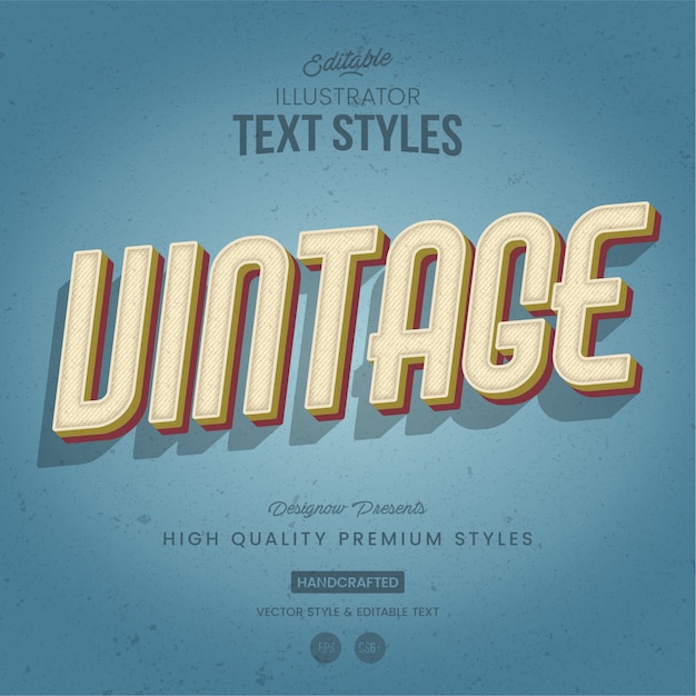 Estilo de texto retro e vintage