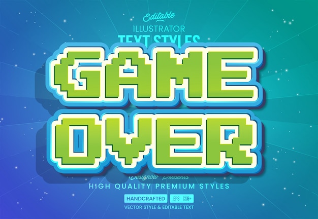 Vetor estilo de texto retro para jogos