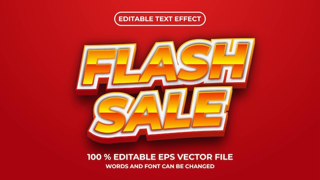 Estilo de venda em flash de efeito de texto editável