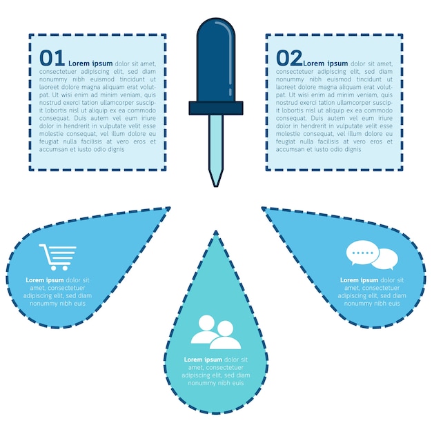 Vetor estilo de vetor plana de ícone de conta-gotas infográfico.