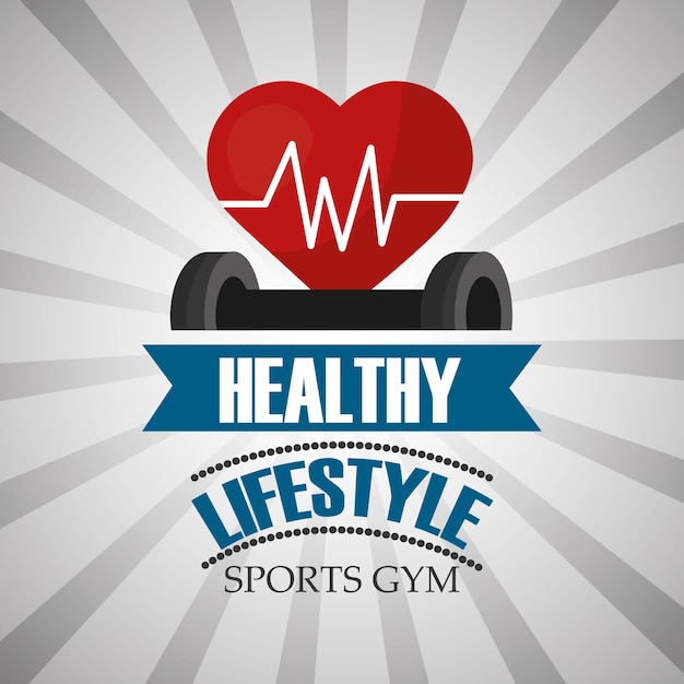 Estilo de vida saudável esportes ginásio barbell heart rate