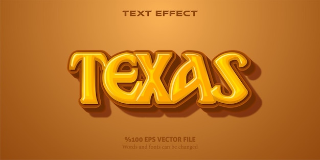 Estilo divertido editável brilhante e colorido do texas