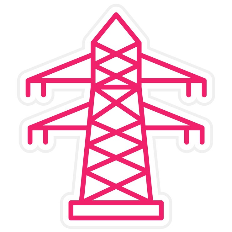 Vetor estilo do ícone da torre de transmissão