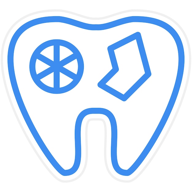 Vetor estilo do ícone de infecção dentária