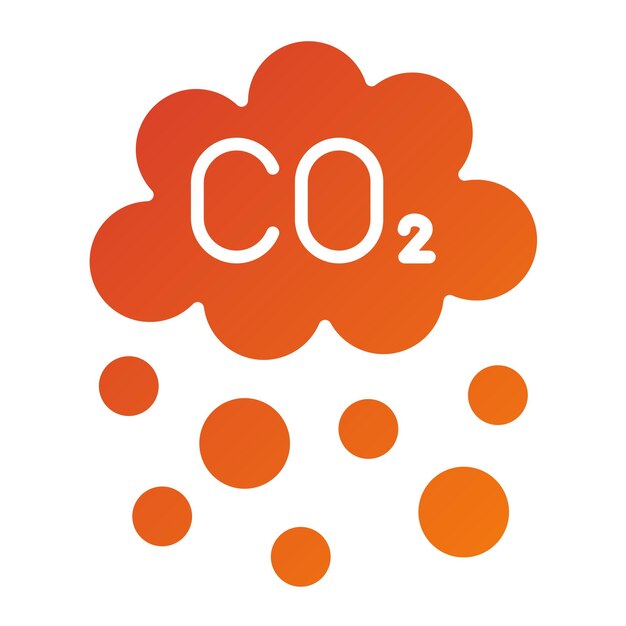 Vetor estilo do ícone de poluição por co2