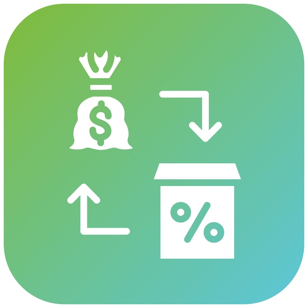 Vetor estilo do ícone de refinanciamento de design vetorial