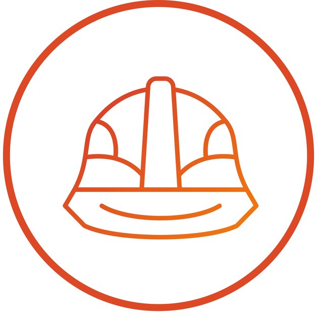Estilo do ícone do capacete de segurança