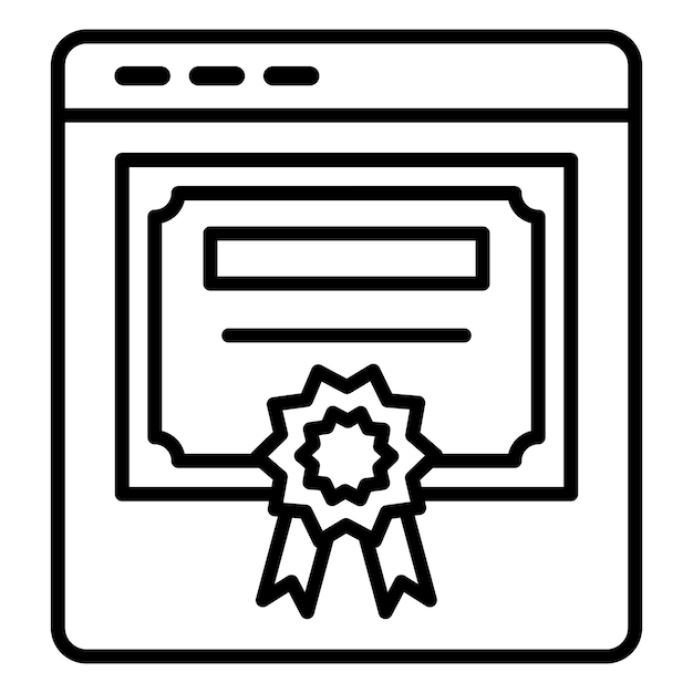 Vetor estilo do ícone do certificado em linha