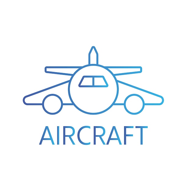 Estilo do logotipo do ícone de cor da aeronave