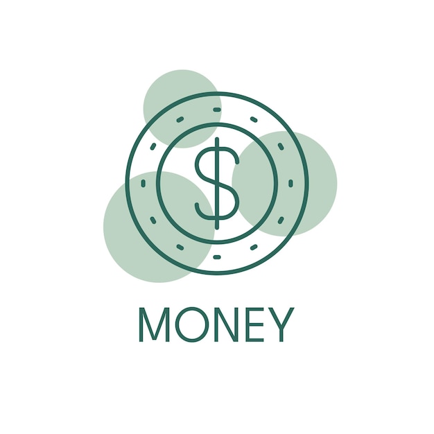Estilo do logotipo do ícone de cor de dinheiro