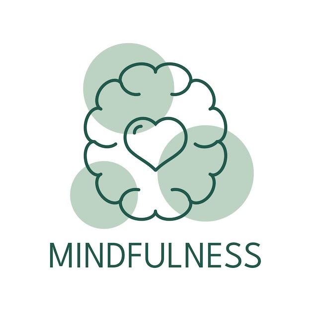Estilo do logotipo do ícone de cor mindfulness