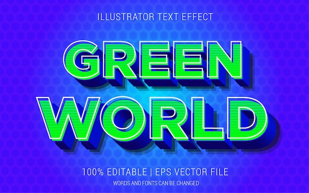 Estilo dos efeitos do texto mundial verde