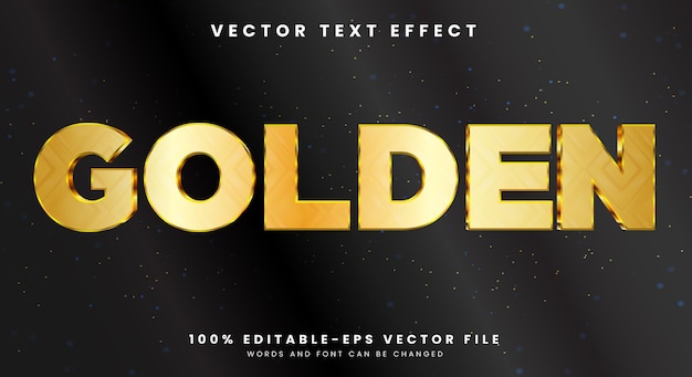Estilo dourado efeito de texto brilhante editável Template