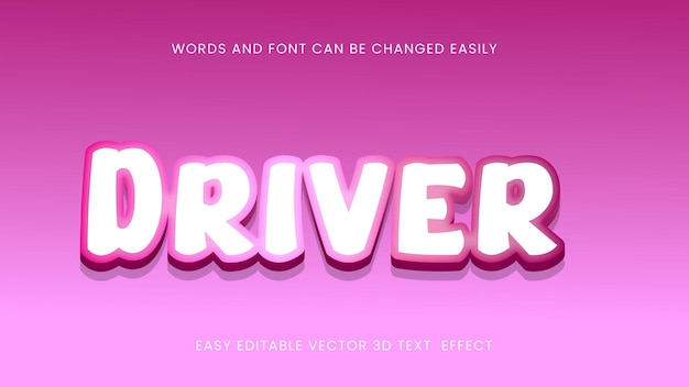 Estilo eps do efeito de texto 3d do driver