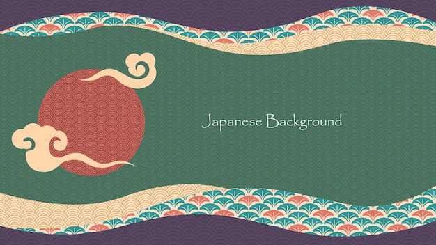 Estilo japonês asiático fundo decorativo design premium vector