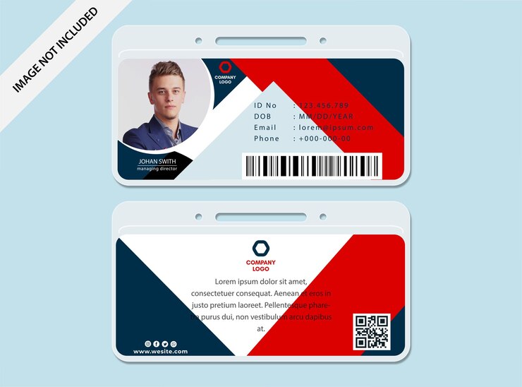 Vetor estilo mínimo do modelo de cartão de identificação