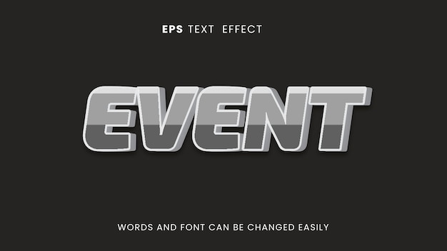 estilo moderno de efeito de texto de evento