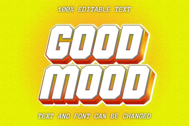 Estilo moderno de efeito de texto editável Good Mood