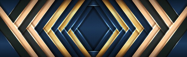 Estilo moderno de luxo abstrato azul escuro e dourado sobreposto