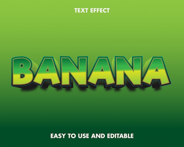 Estilo moderno do efeito de texto banana.