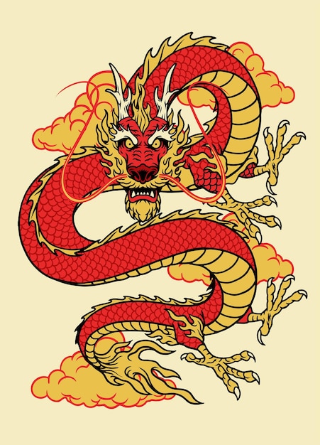 Estilo oriental chinês de dragão