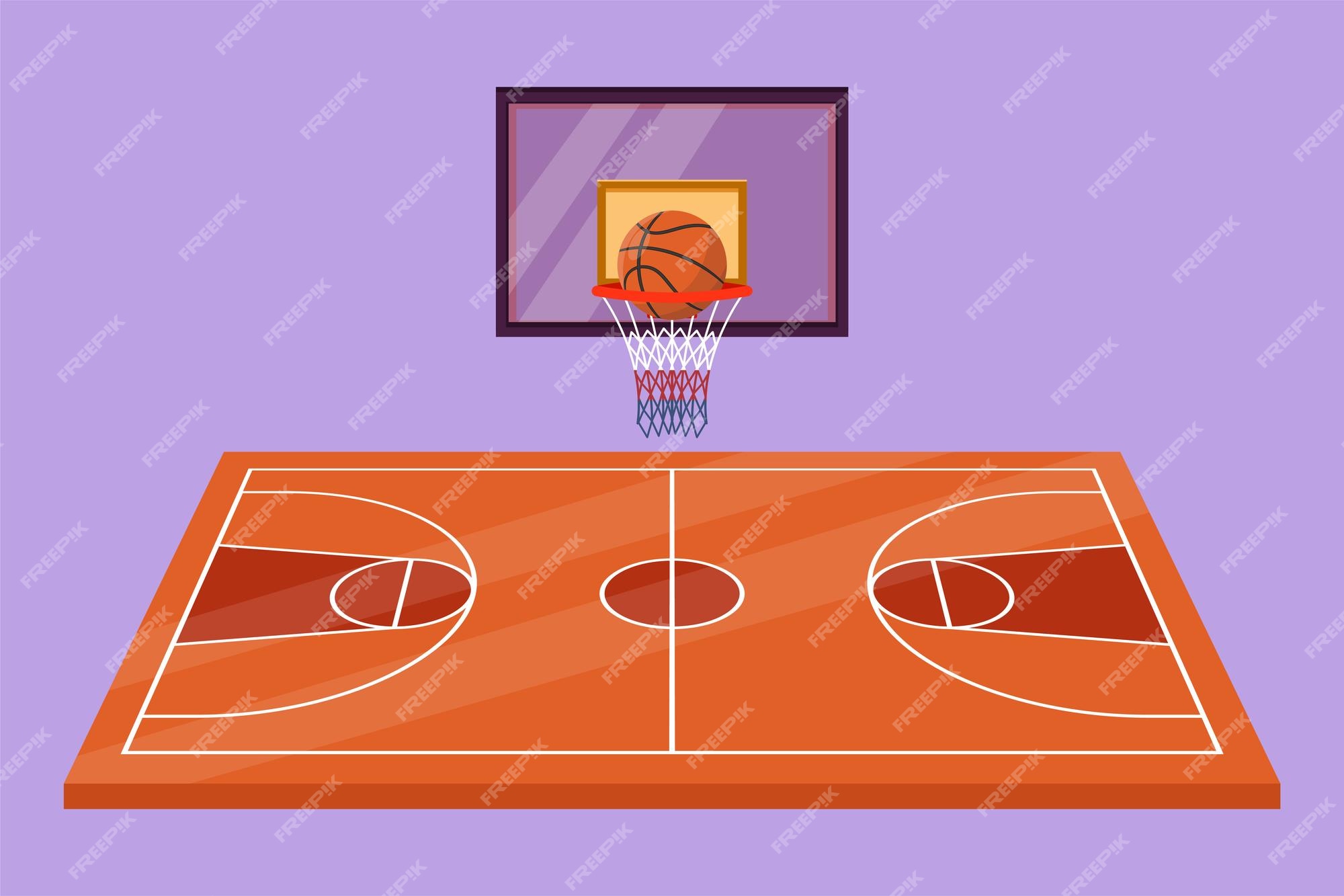 Bola De Basquete De Desenho Plano De Vetor, Objeto De Equipamento De  Esporte Para Seu Elemento De Design Gráfico Ou Web Design. Ilustração  Isolada Em Um Fundo Branco Ilustraciones svg, vectoriales, clip