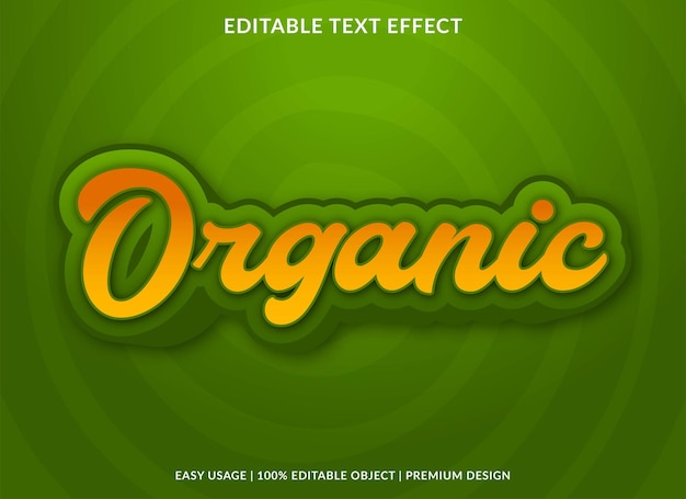 Estilo premium de efeito de texto editável orgânico