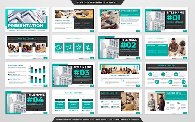 Estilo premium de layout de powerpoint minimalista