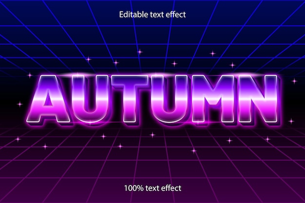 Estilo retro de efeito de texto editável de outono