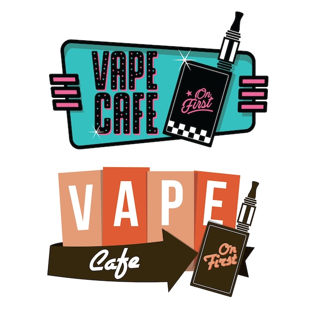 Estilo retro vape cafe logo