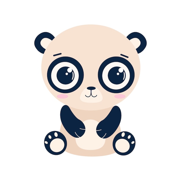 Vetor estilo simples de desenho vetorial bebê panda