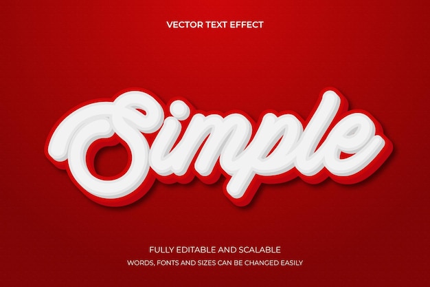 Estilo simples de efeito de texto editável vetorial