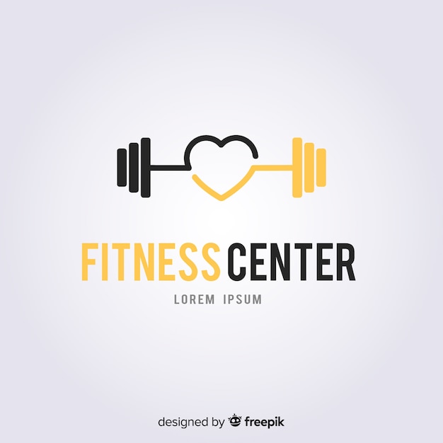 Estilo simples de modelo de logotipo de fitness