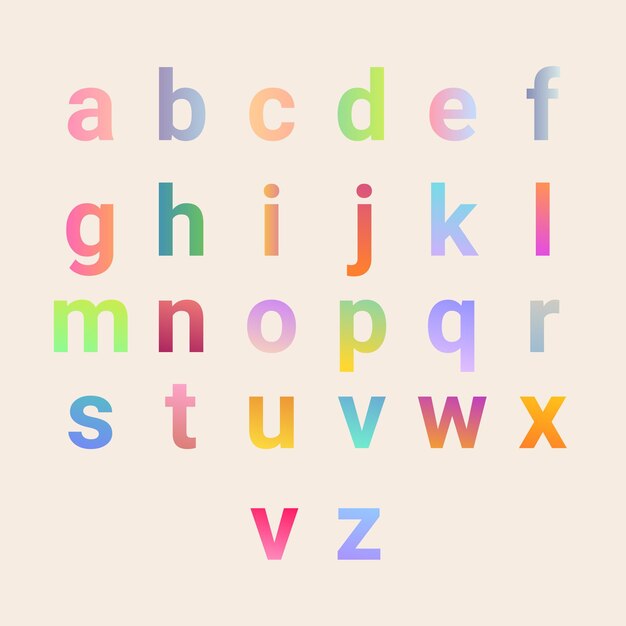 Vetor estilo vetorial de alfabetos de gradiente