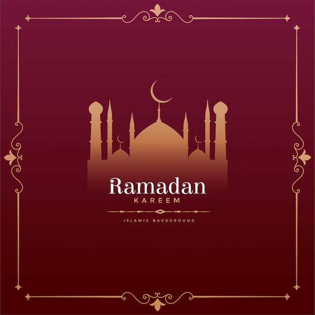 Estilo vintage ramadan kareem festival design com forma de mesquita