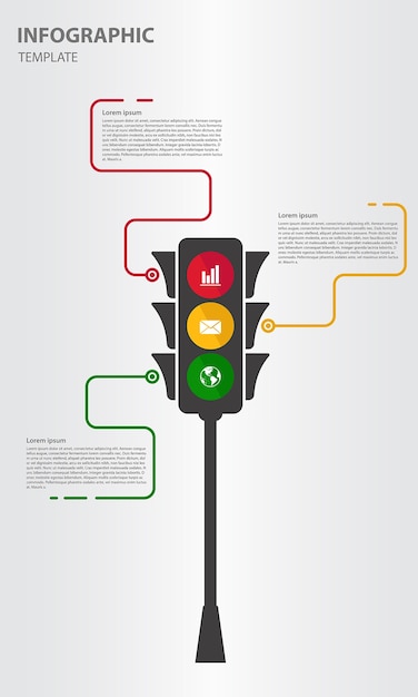 Estilos de semáforos de modelo infográfico