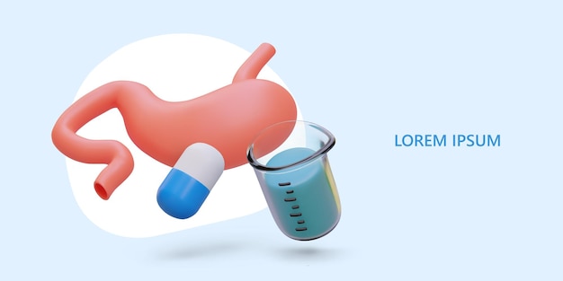 Estômago doente Variedade de tratamento Cápsulas xaropes géis para estômago