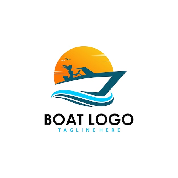 Vetor estoque de vetor de logotipo de barco