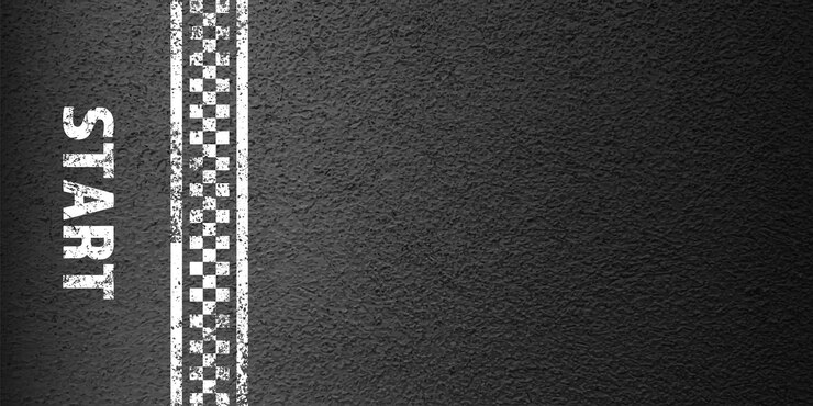 Vetor estrada de asfalto com linha de partida branca marcando a textura da superfície da rodovia de concreto