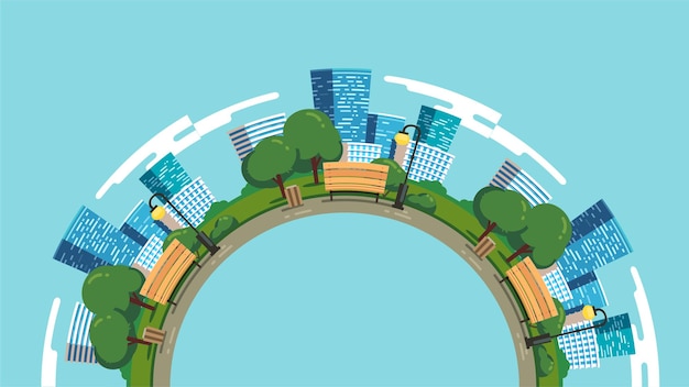 Estrada dos edifícios da cidade fundo de design gráfico