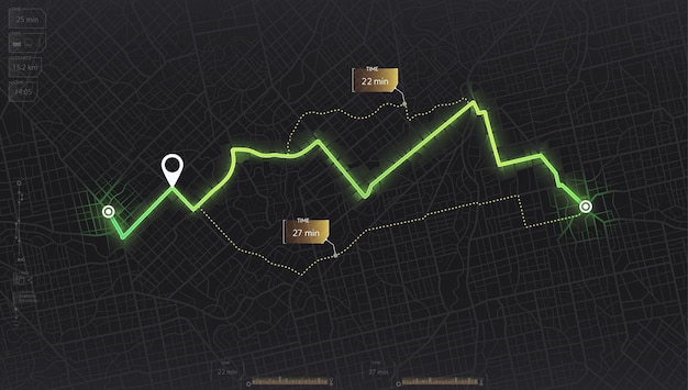 Vetor estrada principal ao longo do mapa, esquema simples de navegação da cidade até o mapa genérico da cidade com sinais de