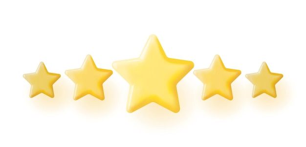 estrela 3D amarela brilhante isolada