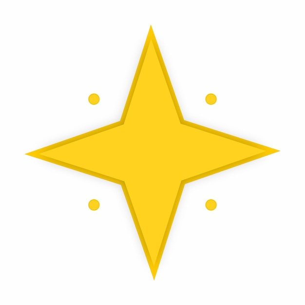Estrela amarela de quatro pontas com fundo branco