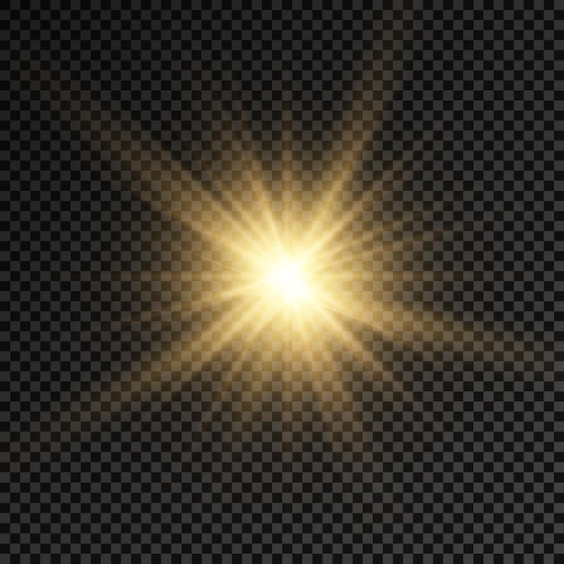 Vetor estrela brilhante brilhante luz brilhante explodir raios de sol amarelo reflexo do sol