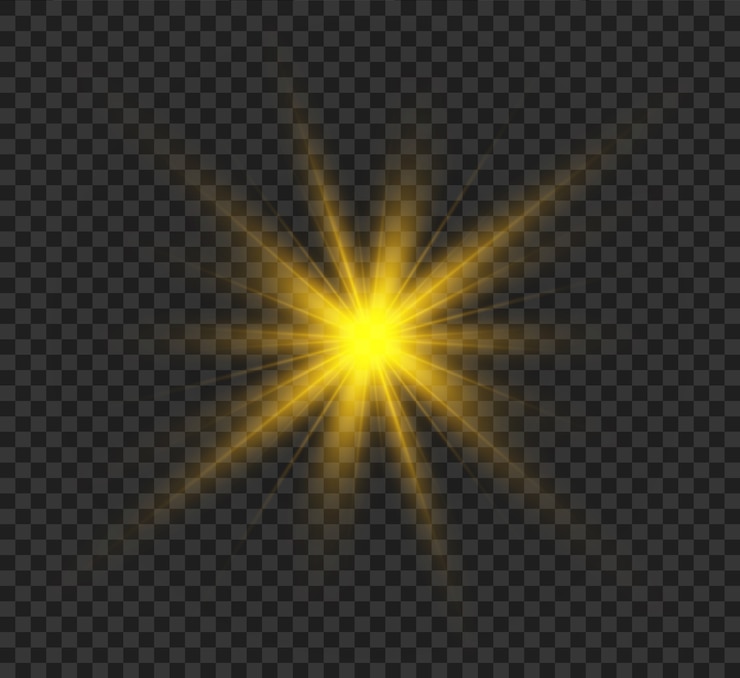 Vetor estrela brilhante, efeito de luz.