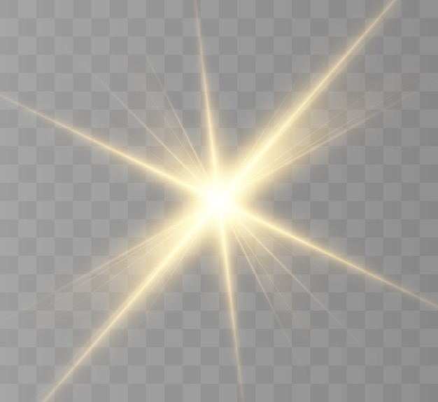 Estrela brilhante, sol brilhante, efeito de luz.