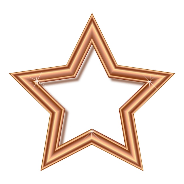 Estrela de bronze em um fundo branco