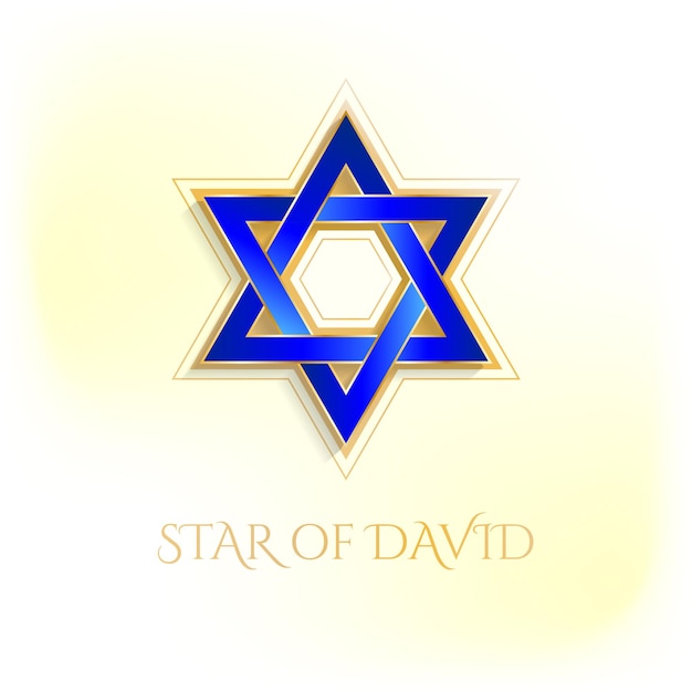 Vetor estrela de david de hanukkah dourado e azul