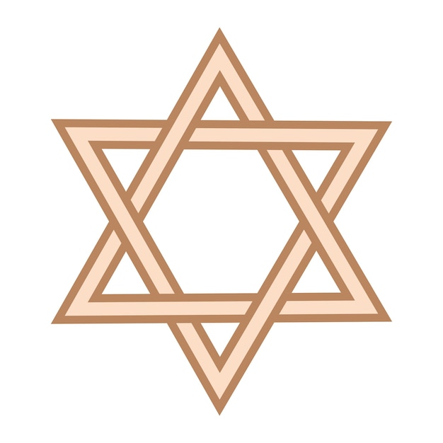 Estrela de david, um símbolo antigo decorado com padrões escandinavos design de moda bege